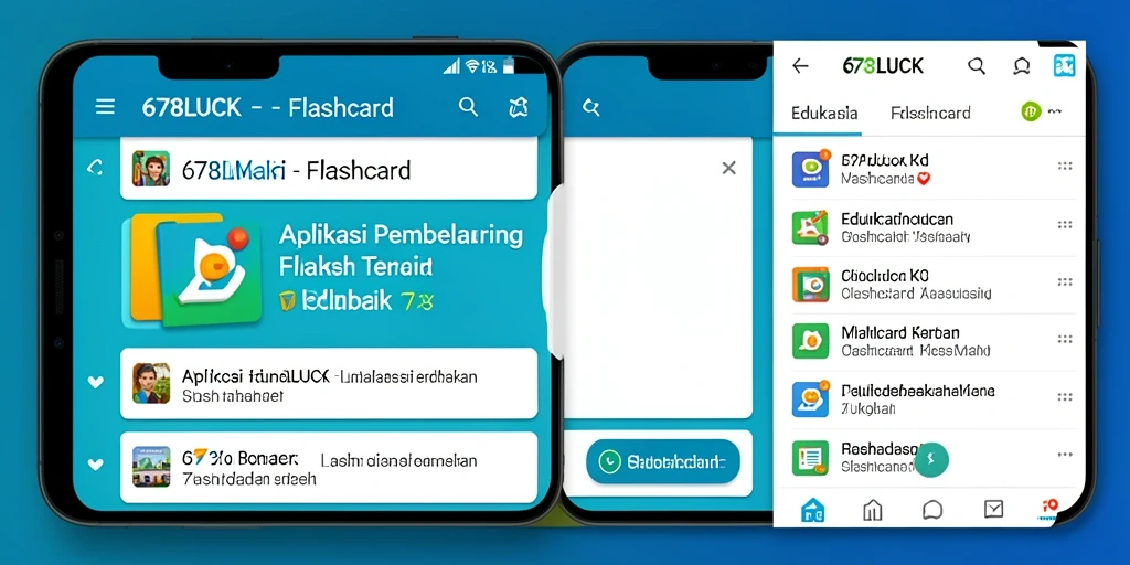 Tampilan antarmuka aplikasi Flashcard 678LUCK yang menarik dan interaktif