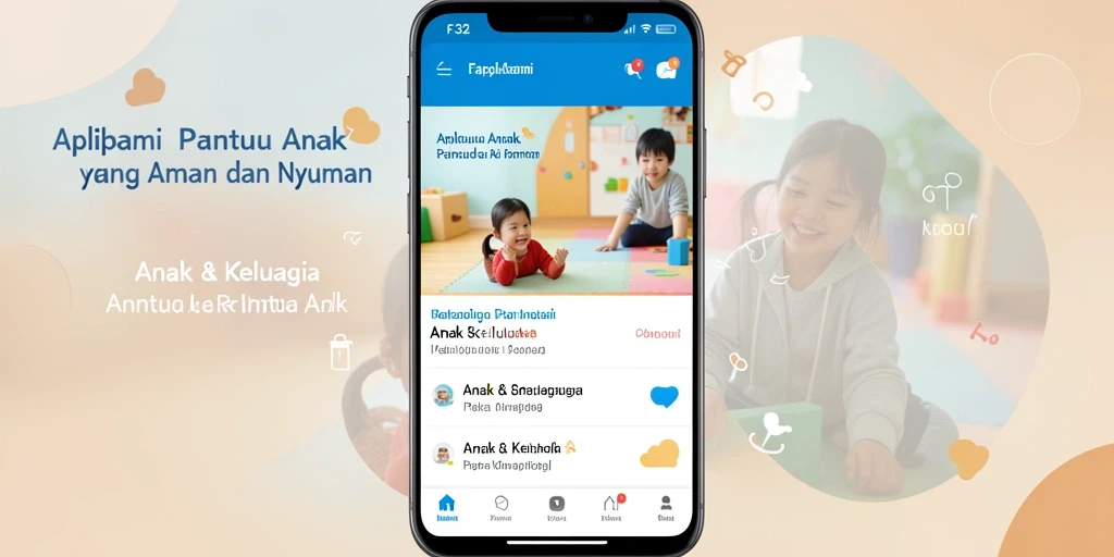 Tampilan antarmuka F32 yang ramah anak dan informatif.