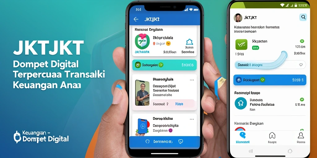 Antarmuka pengguna JKTJKT yang intuitif dan stylish untuk transaksi Dompet Digital.