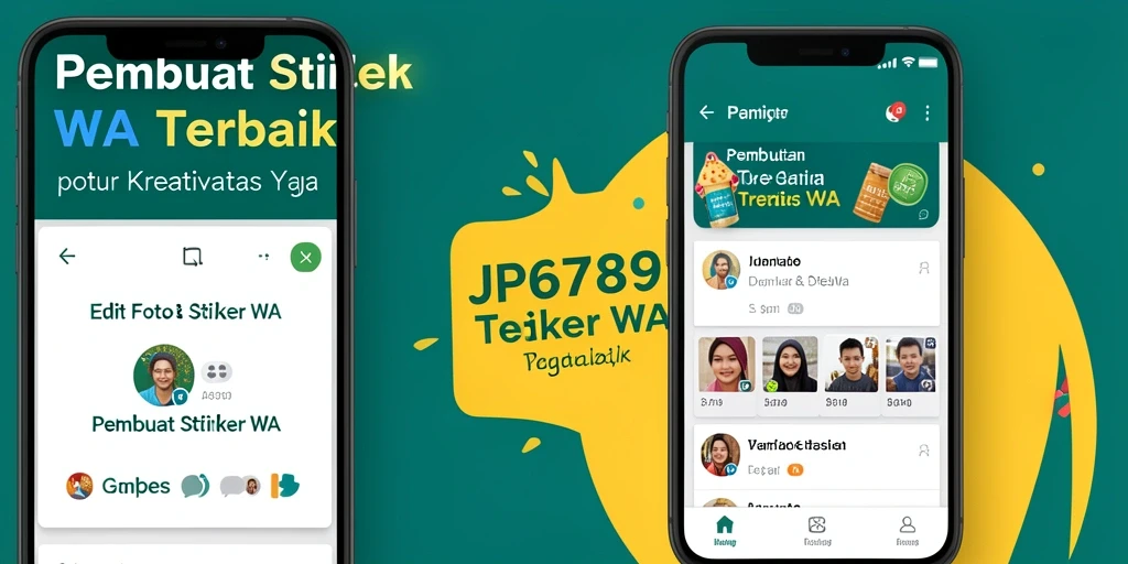 Antarmuka JP6789 dengan berbagai pilihan stiker kreatif.