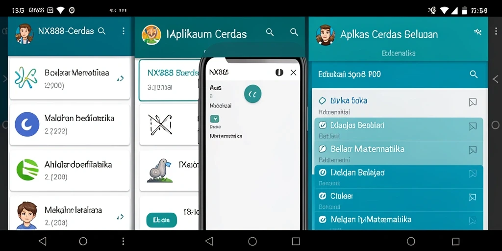 Tampilan antarmuka aplikasi Belajar Matematika NX888 yang menarik.