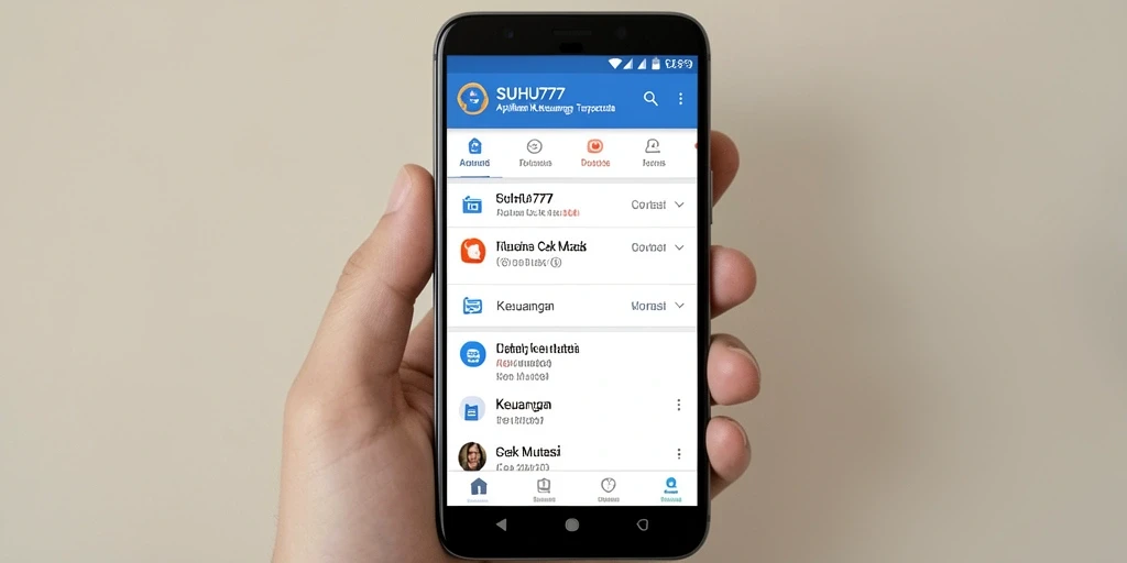 Antarmuka aplikasi Cek Mutasi SUHU777 yang intuitif.