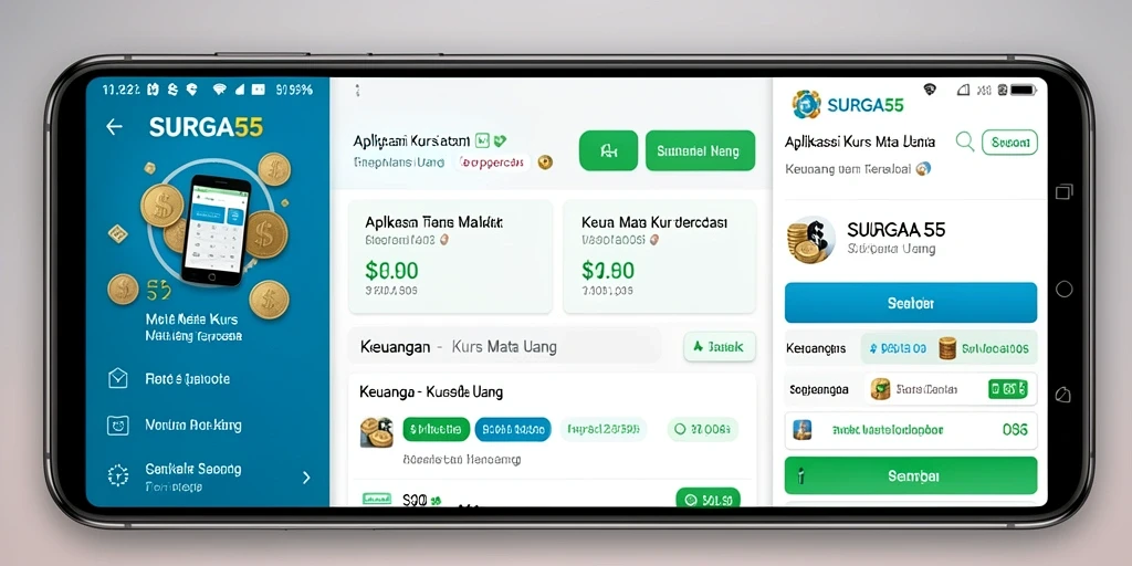 Antarmuka modern SURGA55 untuk transaksi Kurs Mata Uang.