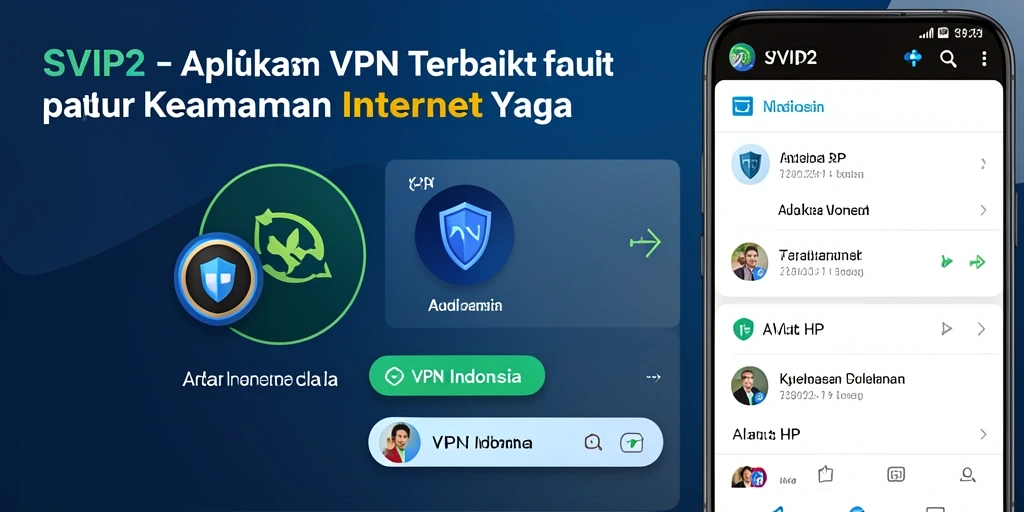 Screenshot aplikasi SVIP2 menampilkan antarmuka pengguna yang intuitif dan fitur VPN.