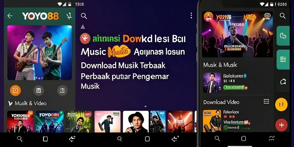 Antarmuka aplikasi YOYO88 yang mudah digunakan untuk Download Musik.
